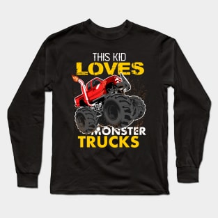 youth,this kid loves monster trucks Long Sleeve T-Shirt